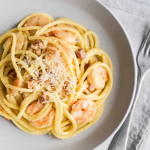 Carbonara de gambas