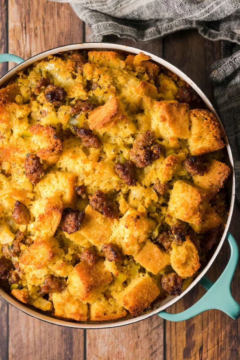 Gluten Free Cornbread Stuffing with Sausage
