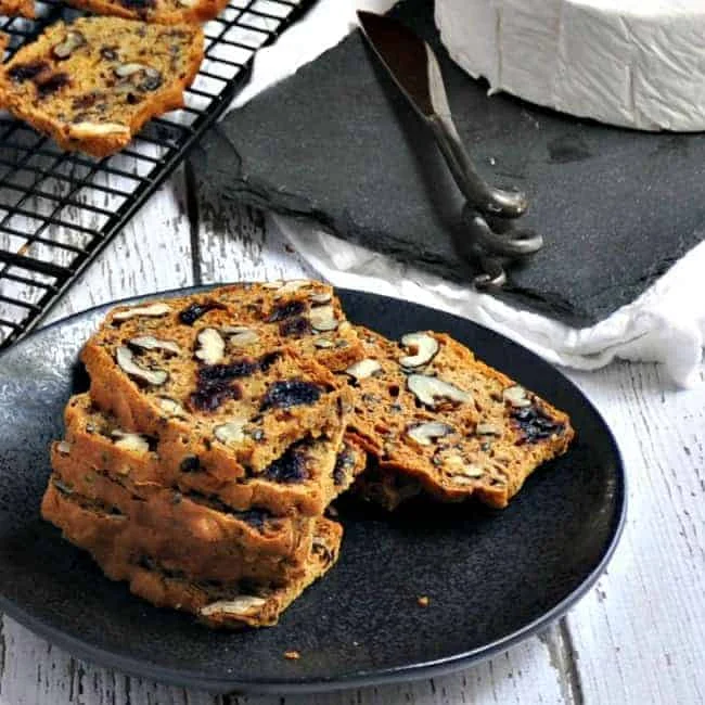 Sour Cherry, Walnut and Rosemary Crackers