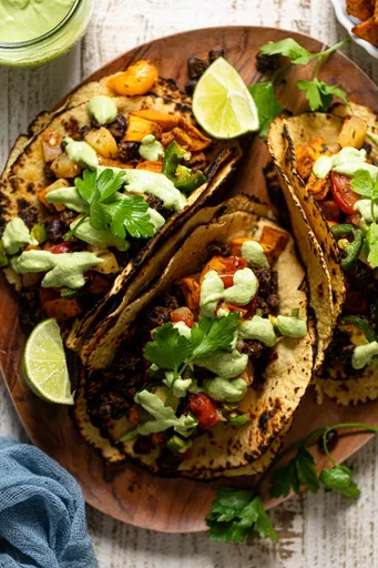 Roasted Sweet Potato Black Bean Tacos