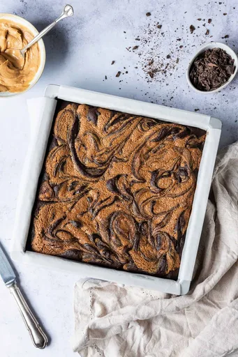 Vegan Peanut Butter Swirl Brownies