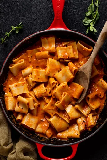 Pasta Picante con Pimientos Rojos Asados