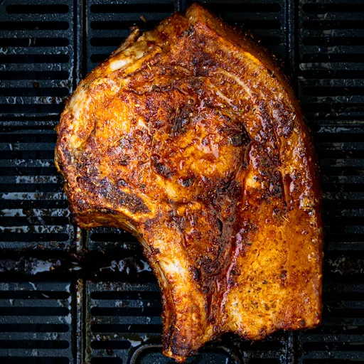 Chuletas de cerdo con hueso en freidora de aire