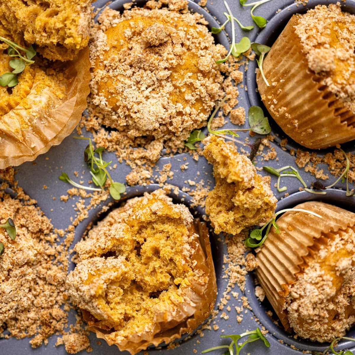 Sweet Breakfast Butternut Squash Crumble Muffins