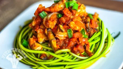 Shrimp Marinara Zucchini Pasta