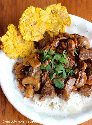Receta de carne con champiñones