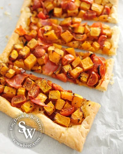 Easy Puff Pastry Chorizo & Butternut Squash Tart