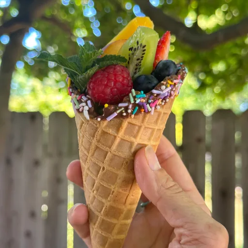 DIY Chocolate-Dipped Fruit Cones