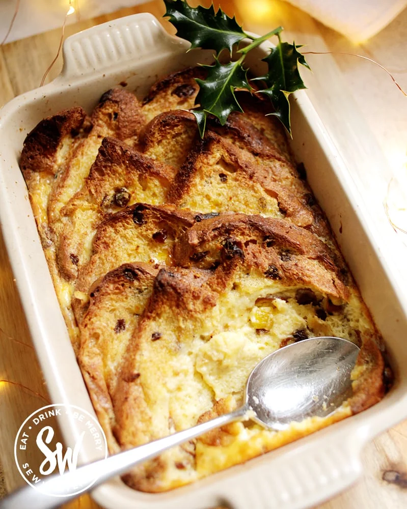 Christmas Bread and Butter Pudding - Panettone Dessert