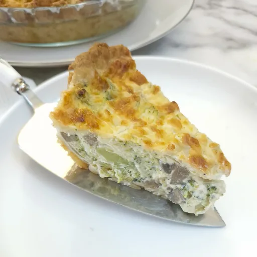 Quiche de queso y brócoli (con champiñones)