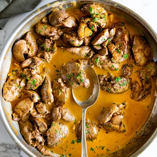 Hígados de pollo cremosos