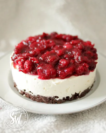 Tarta de queso con arándanos sin horno