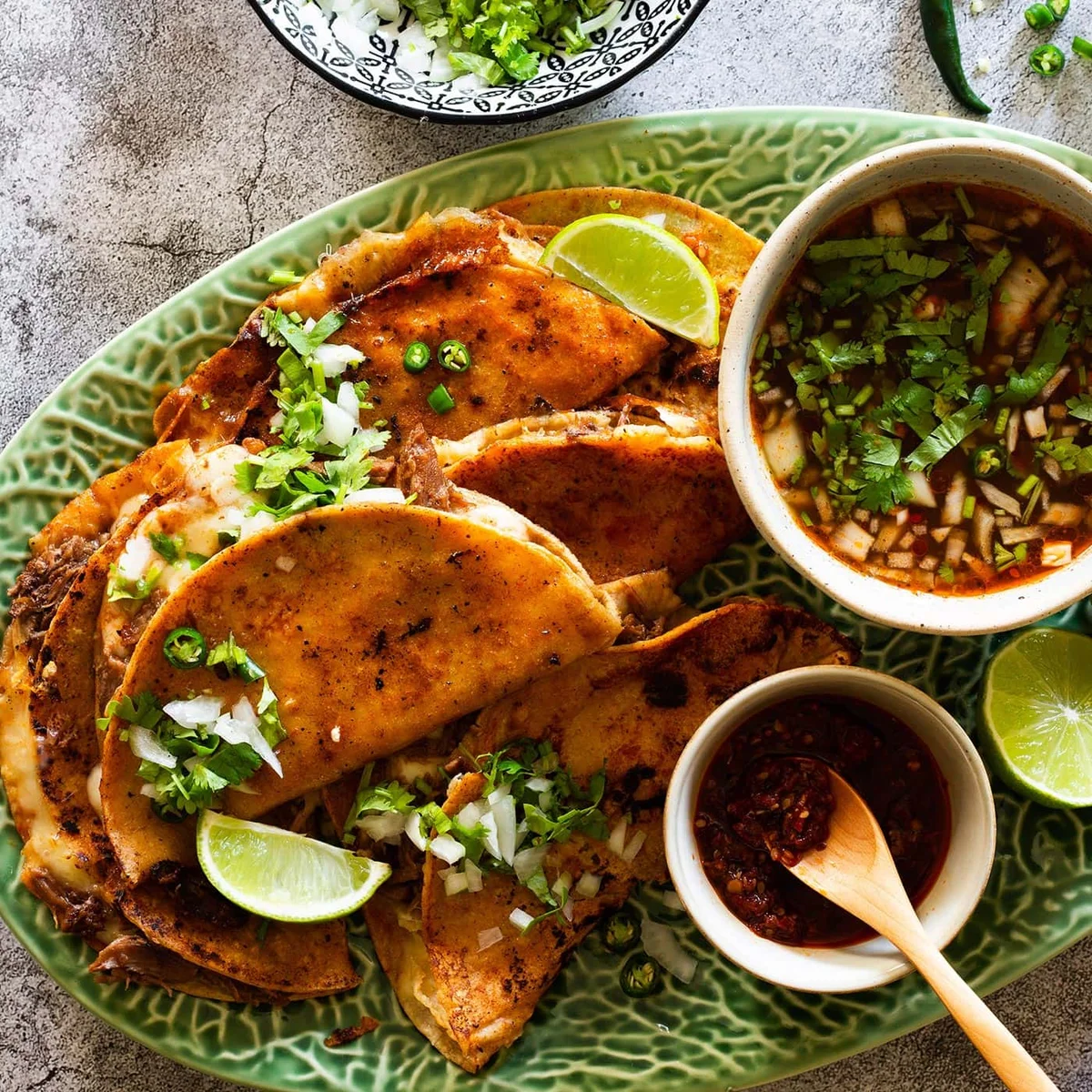 Birria Tacos With Consomme (quesabirria tacos)