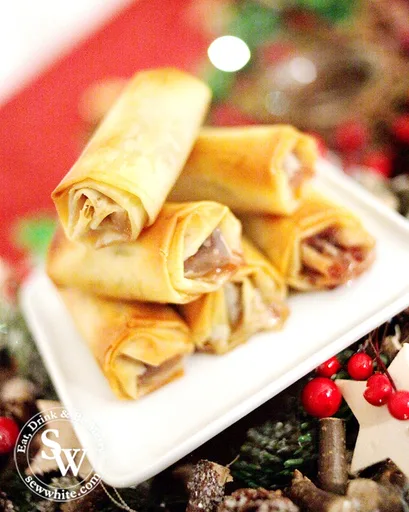 Filo Pastry Mince Pie Rolls with Cranberry