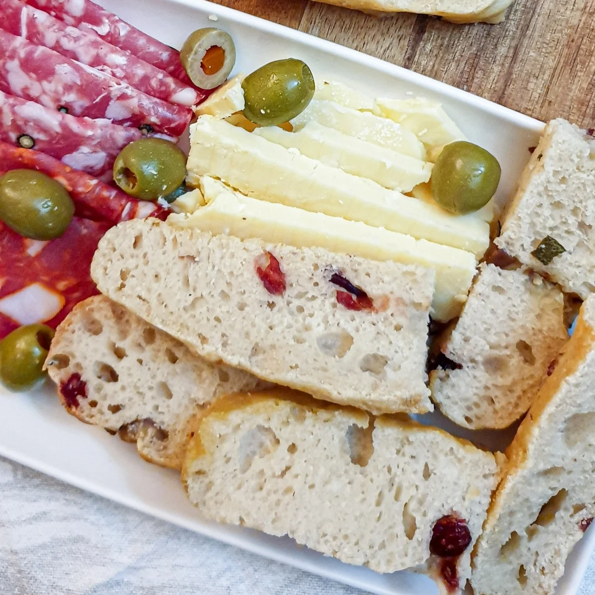 Chestnut and cranberry focaccia