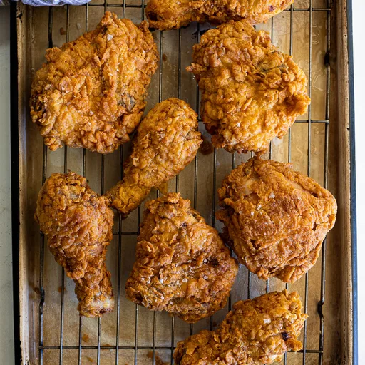 Pollo frito crujiente y jugoso