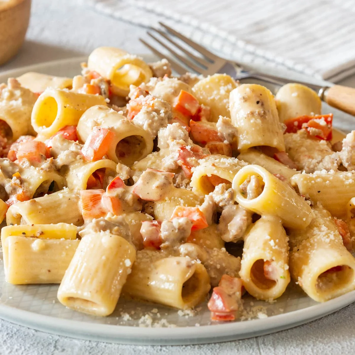 Creamy Sausage Pasta With Bell Peppers