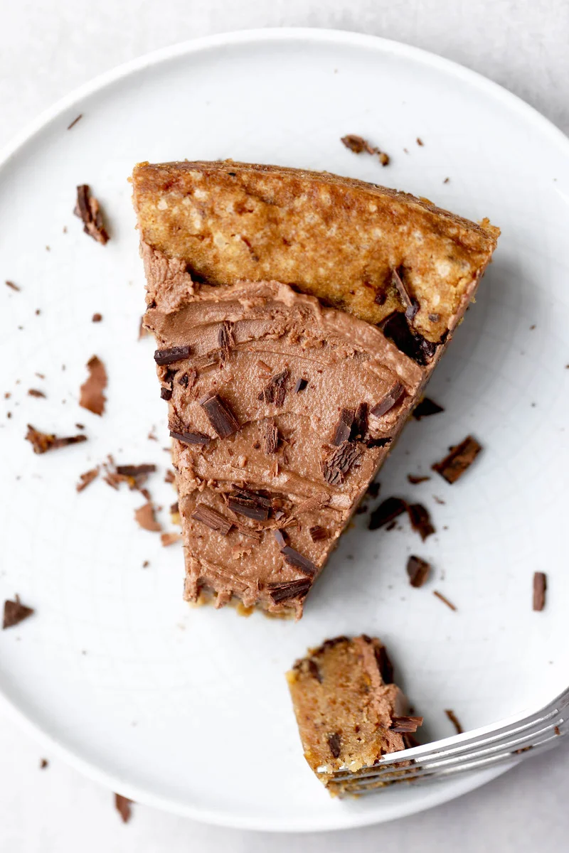 Tarta de galleta vegana con pepitas de chocolate