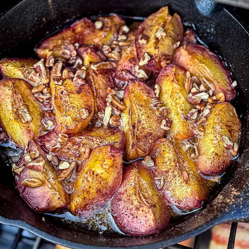 Smoked Cinnamon Peaches With Pecans