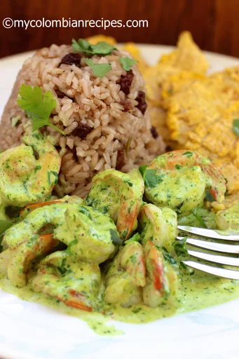 Shrimp With Creamy Cilantro Sauce Recipe