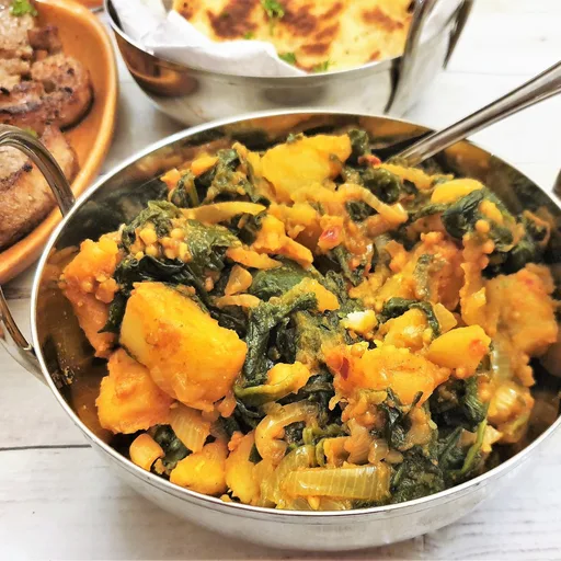Saag aloo (spinach and potato curry)