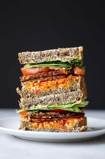 Vegan BLT Sandwich Recipe with Tempeh Bacon