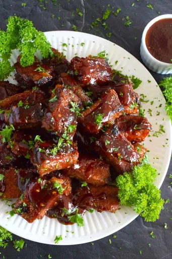 Costillas de cerdo a la barbacoa con miel