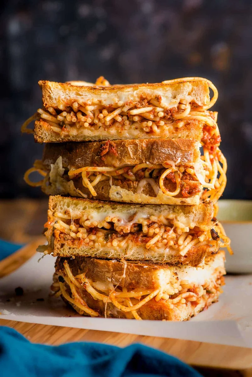 Spaghetti Grilled Cheese Sandwich