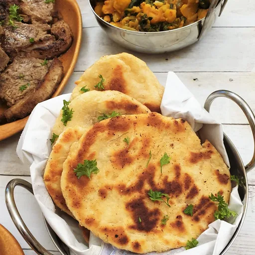 Buttery garlic naan bread with 2 ingredient dough