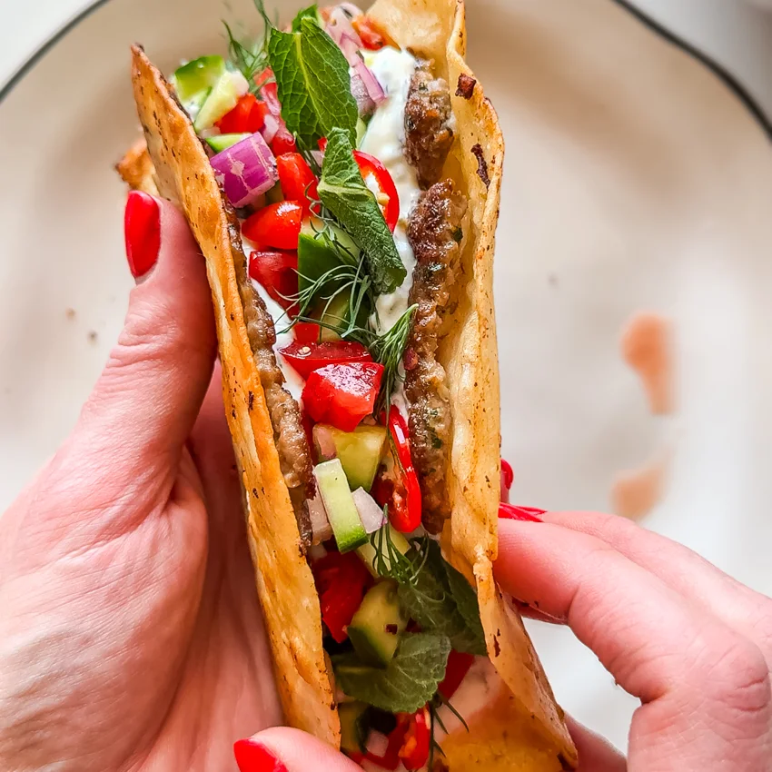 Easy Smashed Lamb Wraps