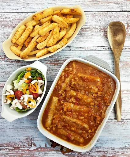 Cassoulet aux saucisses et haricots
