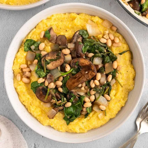 Creamy Vegan Polenta and Greens