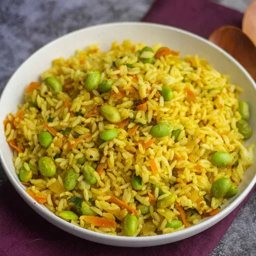 Arroz masala con edamame