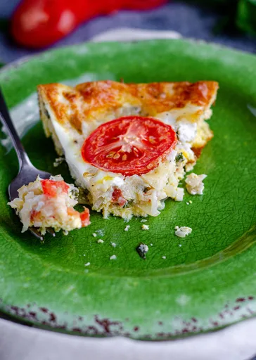 Quiche caprese sin base
