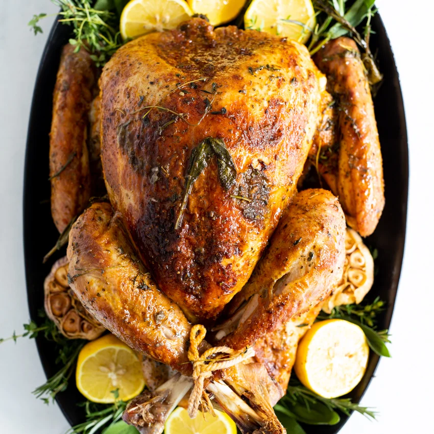 Garlic herb roast turkey