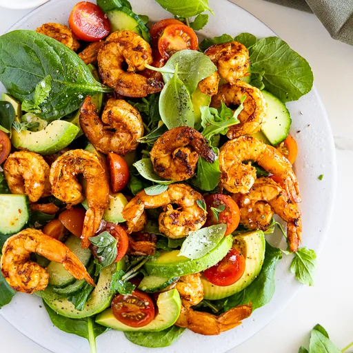 Ensalada de langostinos a la parrilla