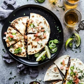 Al Pastor Three Bean Quesadilla