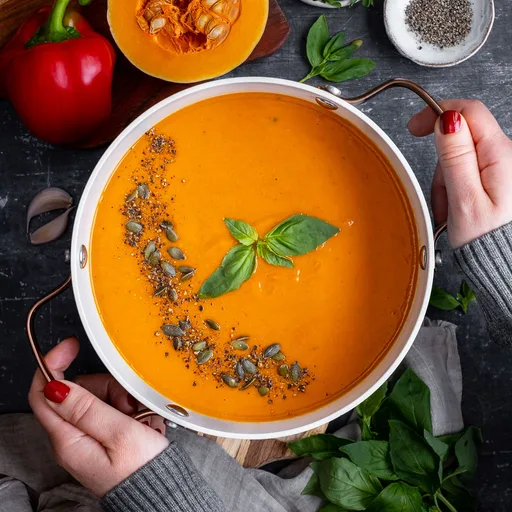 Roasted Butternut Squash and Red Pepper Soup