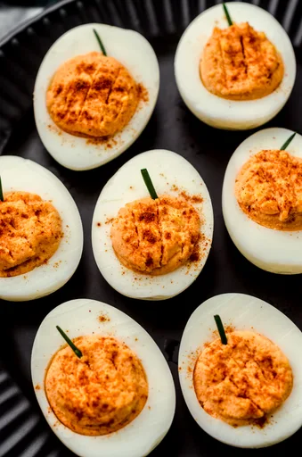 Receta de huevos rellenos para Halloween