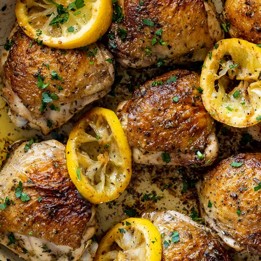 Muslos de pollo al limón y pimienta