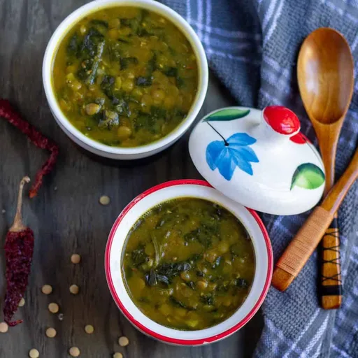 Vegan Dal Palak (Instant Pot Green Lentil & Spinach Curry)