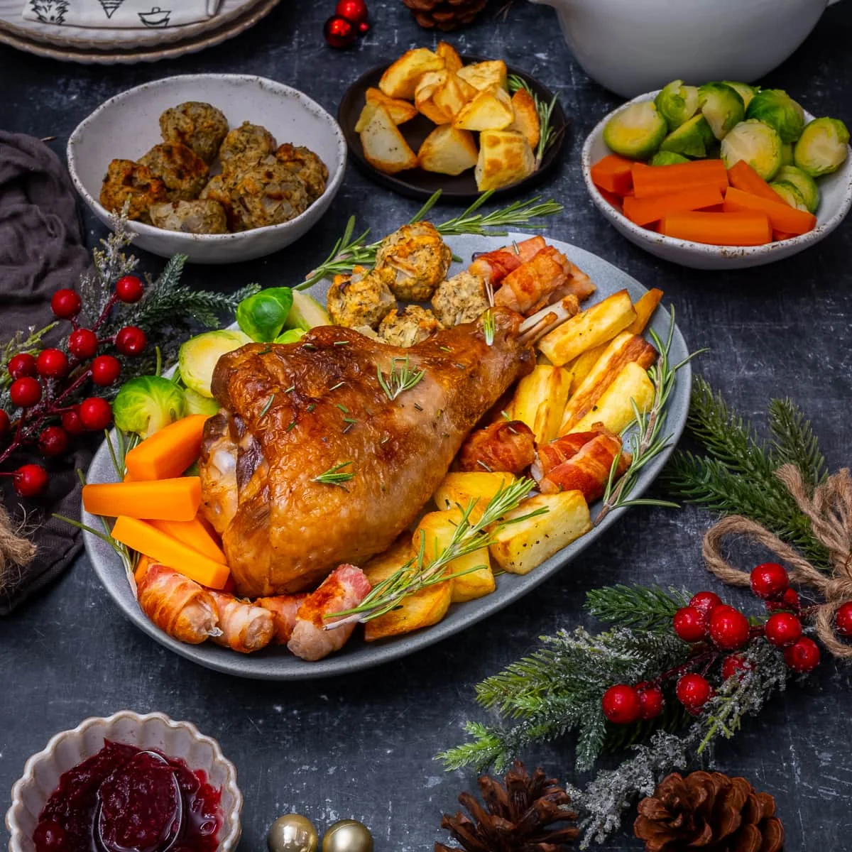 Slow Roast Turkey Leg (+ Amazing Turkey Gravy!)
