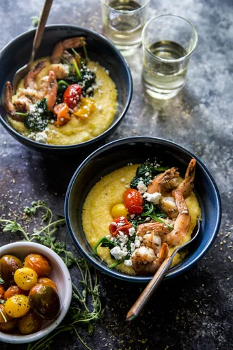 Easy Greek Shrimp & Grits
