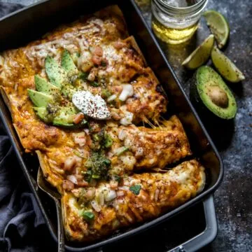 Easy Vegetarian Hatch Chile Enchiladas