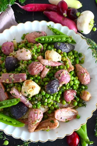 Warm Radish and Pea Salad