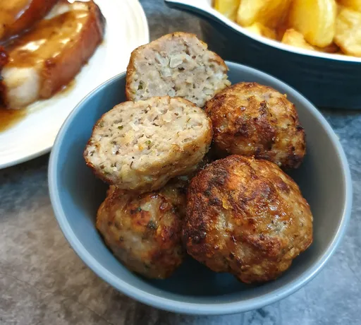 Homemade sage and onion stuffing with sausage meat