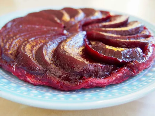 Beetroot tarte tatin