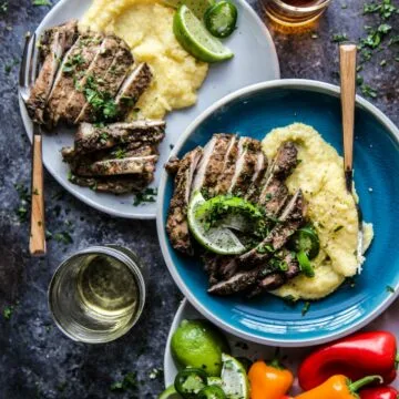 Jerk Chicken Thighs with Jalapeno Polenta