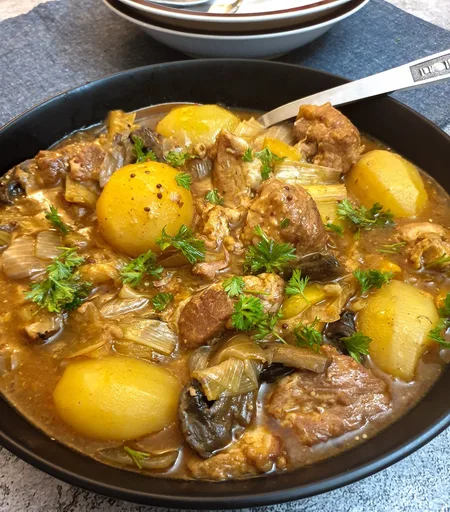 Slow-cooker pork casserole with honey and mustard