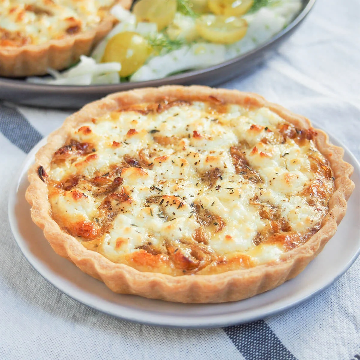 Caramelized onion and goat cheese tart